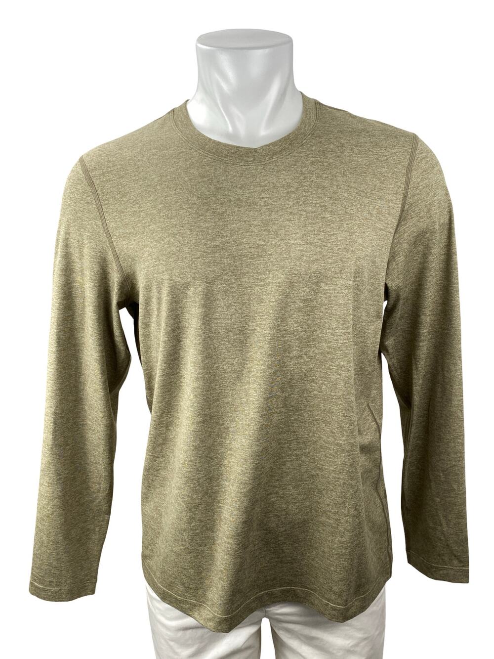 Lululemon Men's Green Crew Neck Long Sleeve Jersey Tee Casual T-Shirt Top Sz 16